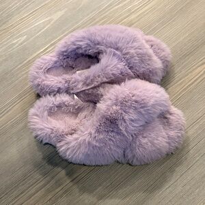 Cat & Jack Plush Purple Slippers